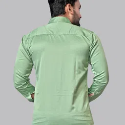 vezvor Men Regular Fit Solid Spread Collar Party Shirt image 2