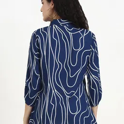 lime diva Women Abstract Viscose Rayon Flared Kurta image 2