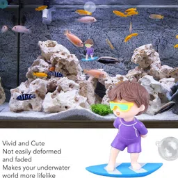 jainsons pet products 2 Pcs Surfing Boy Floating Fish Playmate Aquarium Tank Decorations Toy Aquarium River Rock Planted Substrate image 4