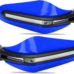bxtremez Motorcycle Hand Guard/Brake, Clutch Lever Guard with Drl LED Light (Blue) Handlebar Hand Guard-picture-14