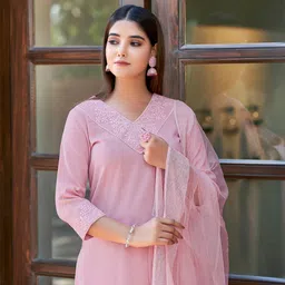 maa bhakti enterprise SASHA Embroidered Kurta, Trouser/Pant & Dupatta Set-picture-19