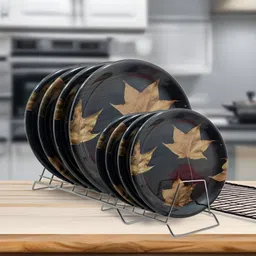 inpro Melamine Dinner Plate Set of 8 (4 Full & 4 Half) - Perfect for Kitchen Dinners Dinner Plate-picture-13