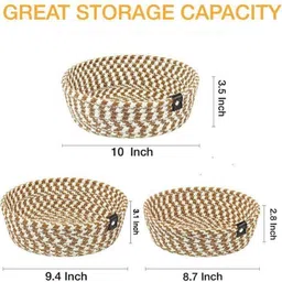 ncs Jute Small box mini rope storage basket woven brown hamper, baby basket, organizer, Storage Basket image 3