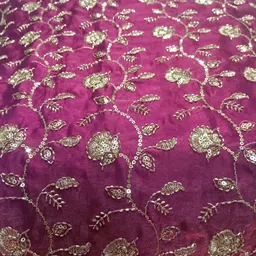 divine fashion Unstitched Art Silk Multipurpose Running Fabric Embellished image 3