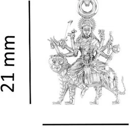 akshat sapphire Sterling Silver (92.5% purity) Goddess Durga maa Pendant for Men & Women Pure Silver Lord Durga Maa Locket for Good Health & Wealth Sterling Silver Pendant Set image 3