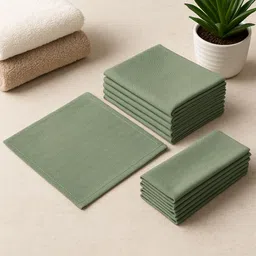 Drona Ent 12 Piece 100% Pure Cotton Handkerchief Set – Sage, Size 16x16 Inch (40x40 cm) ["Sage"] Handkerchief image 3