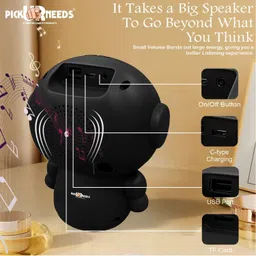 pick ur needs Compact Wireless Speaker with Dynamic Sound, LED, 1200mAh 5 W Bluetooth Speaker image 2