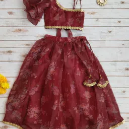 LABEL KANUPRIYA Girls Printed Ready to Wear Lehenga &-picture-37