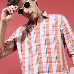 HIGHLANDER Men Slim Fit Opaque Checked Casual Shirt-image-51