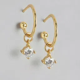 Carlton London Gold-Plated CZ Circular Half Hoop Earrings-picture-16