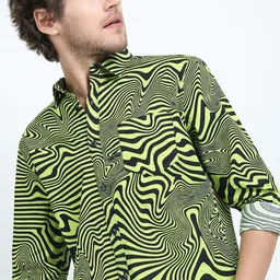 HIGHLANDER Men Slim Fit Opaque Printed Casual Shirt-picture-24