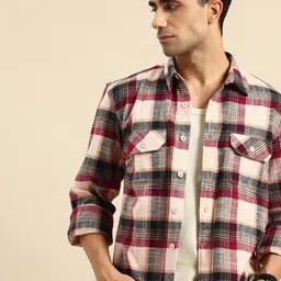 Being Human Checked Drop-Shoulder Sleeves Pure Cotton Casual Shirt-picture-39