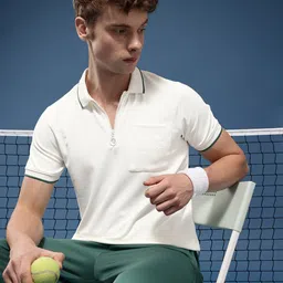 Slazenger Contrast Tipping Polo Collar Athleisure T-shirt-picture-56