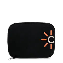 Kara Unisex Black & Orange Printed Laptop Sleeve-image-24
