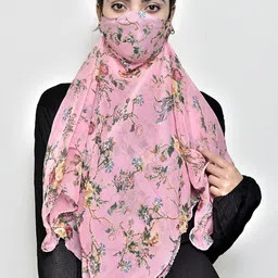 SWAYAM Women Pink Printed 3-Ply Anti-Pollution Reusable Protective Outdoor Mask Cum Scarf-image-7