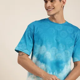 HERE&NOW Printed Drop-Shoulder Sleeves Pure Cotton Oversized T-shirt-picture-40