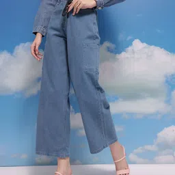CORSICA Women High-Rise Cargo Style Jeans-image-50