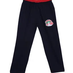 SWEET ANGEL Boys Navy Blue Straight Fit Solid Track Pants-picture-10
