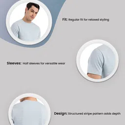 Red Tape Men Self Design Round Neck T-shirt image 4