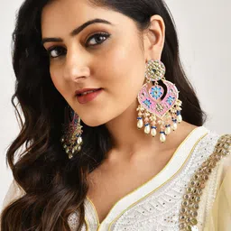 LAIDA Gold Plated Contemporary Chandbalis Earrings-picture-39