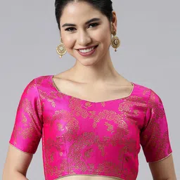 flaher Pink Woven Design Jacquard Padded Blouse-picture-30