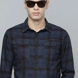 Flying Machine Men Slim Fit Checks Casual Shirt-image-12