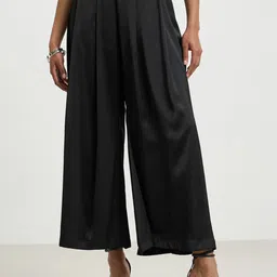 CALLIOPE Women High-Rise Flared Pleated Trousers-image-7