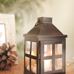 BEHOMA Brown Moroccan Lantern Shaped Table Lamp-picture-13