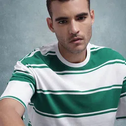 The Roadster Life Co. Striped Drop-Shoulder Sleeves Relaxed T-shirt-picture-39