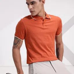 INVICTUS Geometric Printed Polo Collar Pure Cotton T-shirt-picture-39