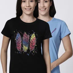 Kryptic Women Pack of 2 Printed Lounge T-Shirts-picture-28