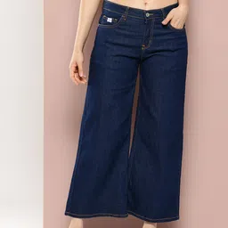Harvard Women Wide Leg Cropped Jeans-image-2
