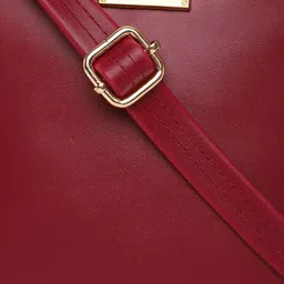 FABBHUE Maroon PU Structured Sling Bag with Tasselled image 5