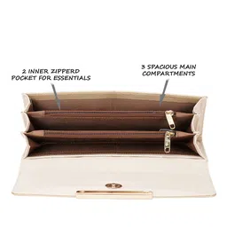 Lavie Women Gold-Toned Solid BIMET PRO Two Fold Wallet image 3