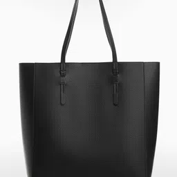 MANGO Textured Shopper Tote Bag-picture-15