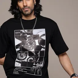 The Roadster Life Co. Relaxed Fit Graphic Printed Drop-Shoulder Sleeves T-shirt-picture-12