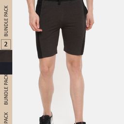 Dollar Men Men Pack of 2 Solid Regular Fit Shorts-picture-16
