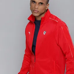 PUMA Motorsport Men Red Ferrari Style MT7 Track Bomber Jacket-picture-13