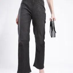 glitchez Women Sparkle & Shine Straight Light Fade Jeans-image-71