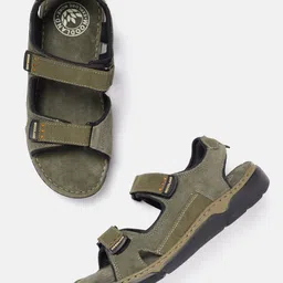 Woodland Men Leather Comfort Sandals-image-77