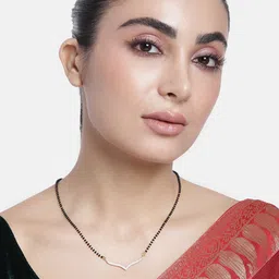 ABDESIGNS Gold-Plated American Diamond & Beaded Mangalsutra-image-77