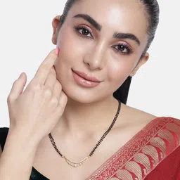 ABDESIGNS Gold-Plated American Diamond & Beaded Mangalsutra-image-32