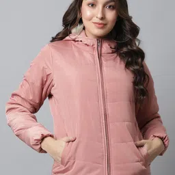 Cantabil Women Pink Lightweight Padded Jacket-image-49