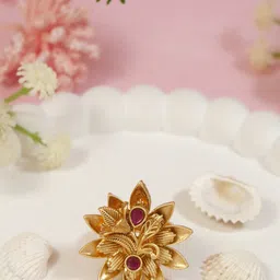 I Jewels Petal Design Adjustable Finger Ring-picture-11