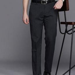 Raymond Men Checked Slim Fit Formal Trousers-picture-33