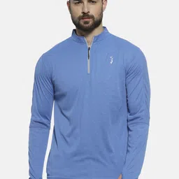 Campus Sutra Men Blue Striped High Neck T-shirt-picture-25
