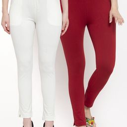TAG 7 Women Pack Of 2 Solid Leggings-picture-26