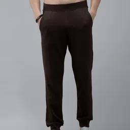 Roadster Men Brown Solid Joggers-image-0