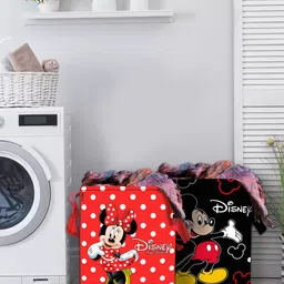 Kuber Industries Set Of 2 Red & Black Disney Print Waterproof Laundry Bag with Handles 45L-image-45