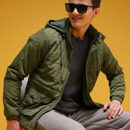 HERE&NOW Hooded Padded Jacket with Utility Pockets-picture-32